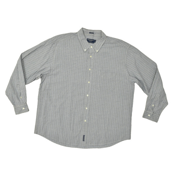 American Eagle Outfitters Men's Blue Plaid Chambray Button Down Shirt Size XXL - Picture 1 of 8
